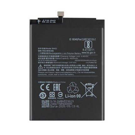 باتری گوشی موبایل شیائومی XIAOMI Redmi Note 9 pro کد فنی BN52 ظرفیت 4920 mAh با ضمانت بادکردگی
